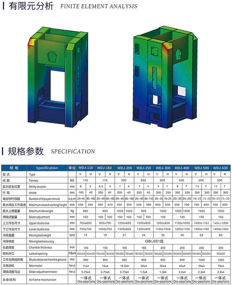 WDJ闭式单点精密冲床参数 WDJ闭式单点精密冲床参数