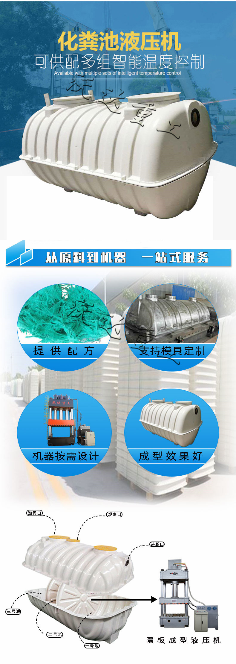 1200吨玻璃钢化粪池成型液压机价格 1200吨玻璃钢化粪池成型液压机价格